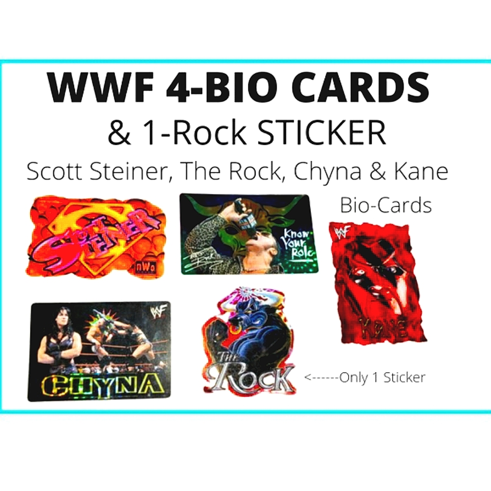 🔥 WWE BIO CARDS & STICKER ITEMS